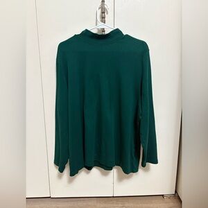 Karen Scott Green Mock Neck Long Sleeve Casual Everyday Top Woman Plus 3X